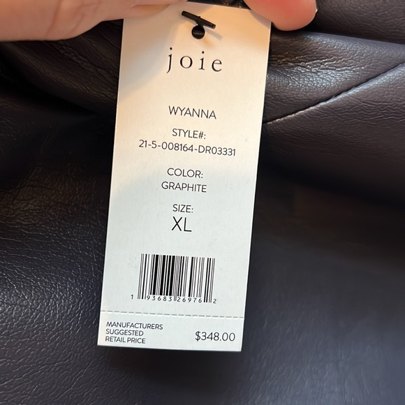 Joie Wyanna Vegan Leather Mini Dress Graphite grey NWT XL - Picture 9 of 9